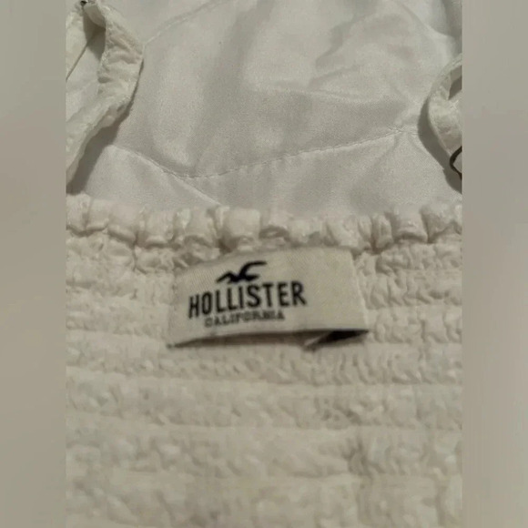 Hollister women’s size small eyelet button-down linen blend white sundress - Picture 2 of 7